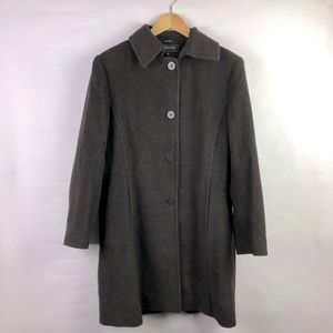 Jones New York Petite chocolate brown wool coat